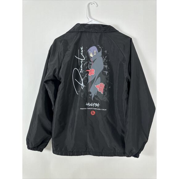 PRIMITIVE x NARUTO SHIPPUDEN ITACHI Collab BLACK SNAP JACKET TEEN XL NWOT - Picture 5 of 6